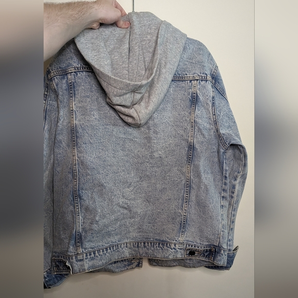 Hooded Light Wash Jean Jacket - Picture 2 of 3
